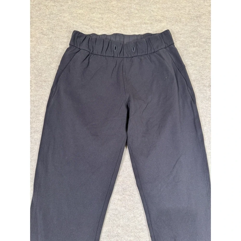 Lululemon Pants Womens 4 Black Jogger Elastic Waist Pockets Yoga Athletic Gym